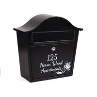 London Black Letterbox personalised with your address