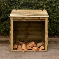 Wooden Log Store With Lifting Lid