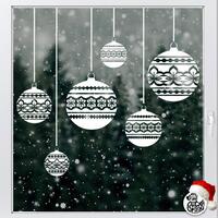 Set of 6 Nordic Baubles Christmas Window Decals - Small Set
