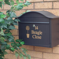 Letterboxes - Dublin Black Letterbox personalised with your address
