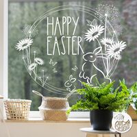 Easter Bunny Ring Window Decal - Large / Read from outside