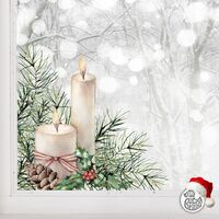 Christmas Candle Corner Window Decal - 38 cm - Left