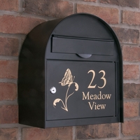 Letterboxes - Edinburgh Black Letterbox personalised with your address
