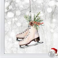 Christmas Ice Skates Window Decal - 25 x 45 cm