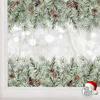 Christmas Pine Cone Border Window Decal - 120 x 38 cm