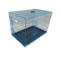 HugglePets Pink / Blue Dog Cage with Plastic Tray