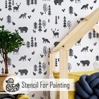 NORDIC FOREST Stencil - Wall Large