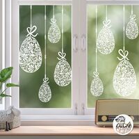 10 x Lace Easter Egg Window Decals - Clear - Small Set