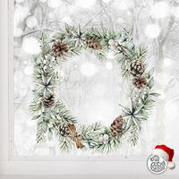 Chrsitmas Pine Cone Wreath Window Decal - 56 cm
